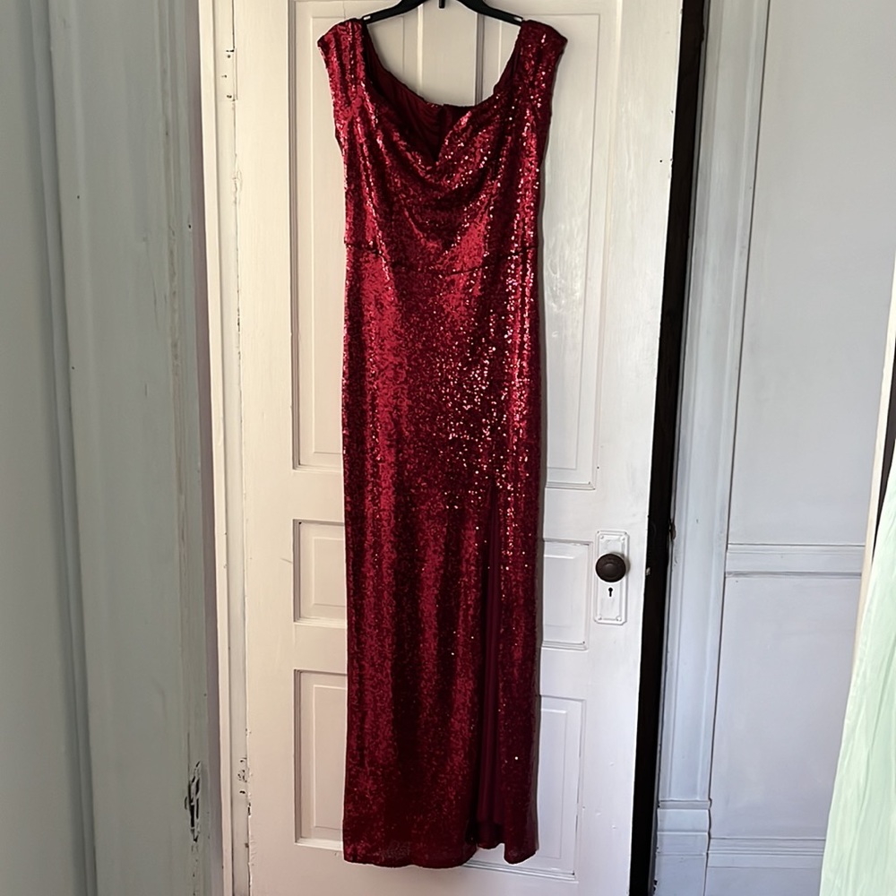 Gorgeous full length rouge sequin gown